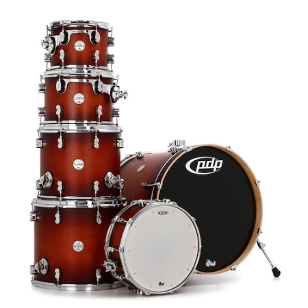 BATERIA PACIFIC PDCM2216STB 6 PIEZAS SATIN TABACCO BURST CHROME HW - Imagen 2